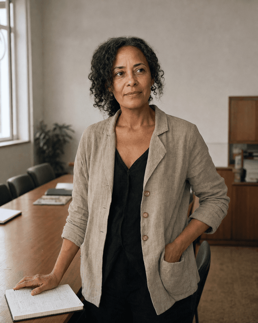 Portrait of Amara Sesay, Executive Director of Fieldstone Collective
